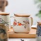Vintage Coffee Mug Unique Japanese Retro Style Ceramic Cups, 380ml Kiln Change Clay Breakfast Cup Creative Gift for Friends